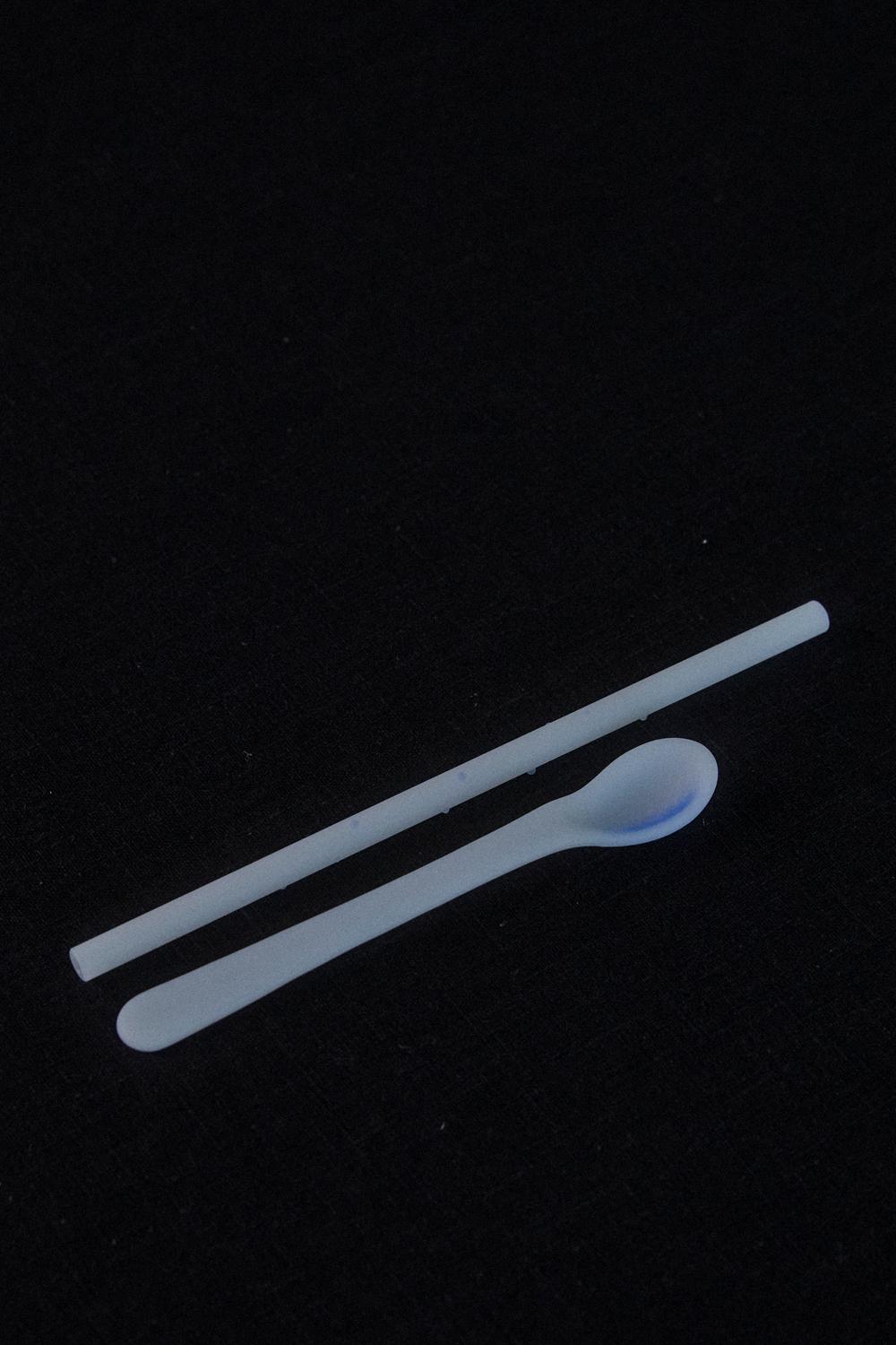fog Spoon & Straw Set  / foggy blue