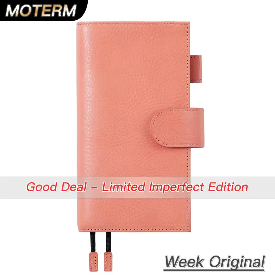 Limited Imperfect Moterm Original Weeks 커버 for Hobo Week 풀 그레인 채식 무두질 가죽 플래너 정품 소가죽 노트 일기