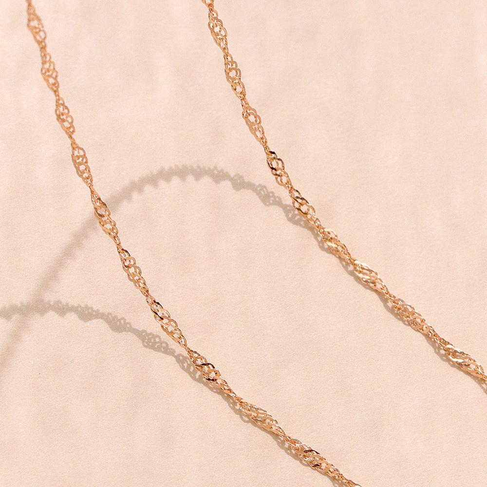 14K 18K 에밀리 레이스 체인 목걸이 BN0104