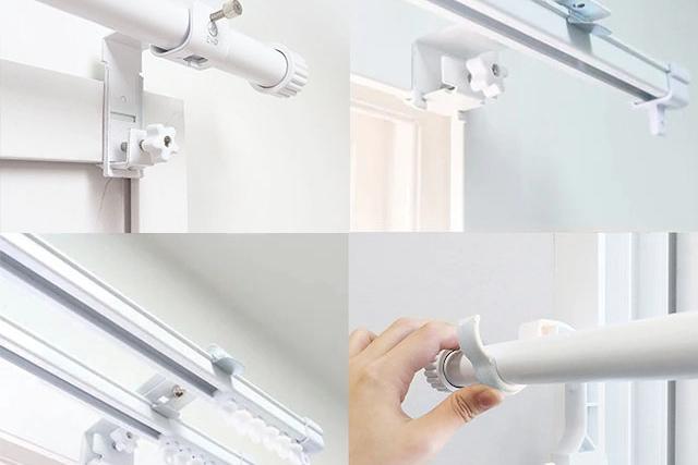 [오늘의딜] 못없이 커튼봉! 안뚫어고리 7종 커튼 블라인드 이중레일 설치가능