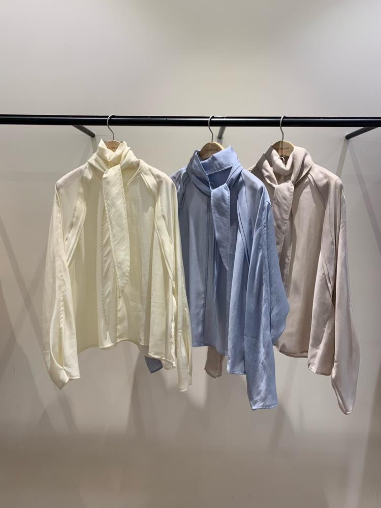 스카프 블라우스(4color)