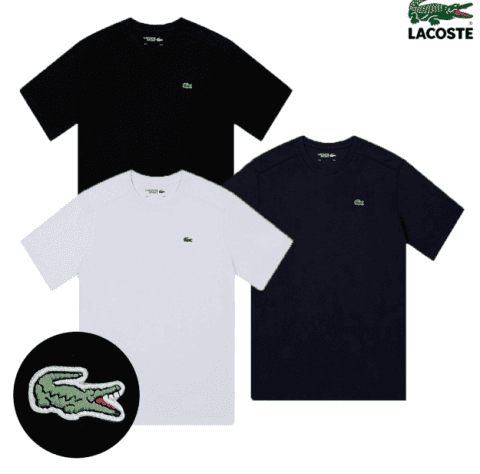 [시월부부X라코스테] 크루넥 반팔 티셔츠(3color)