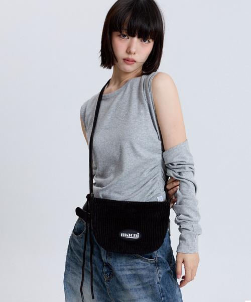 CORDUROY MOON BAG BLACK