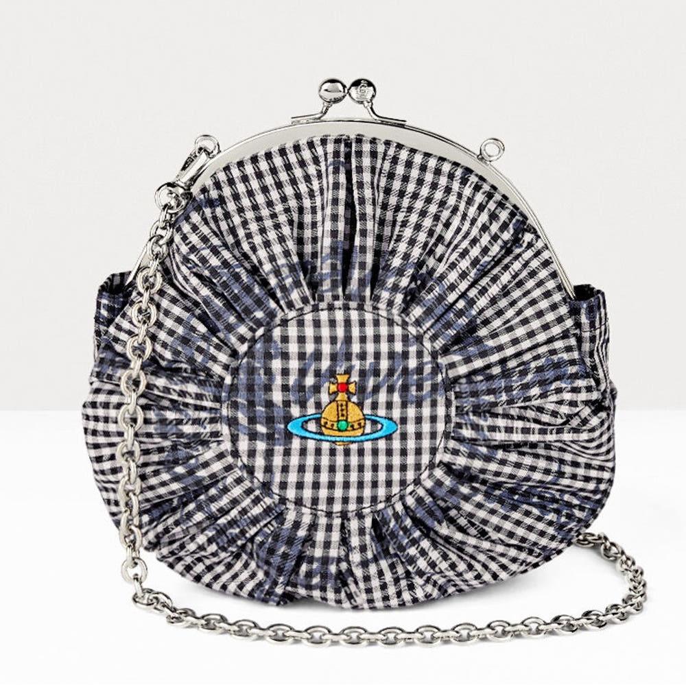 비비안웨스트우드 로지 서클 프레임 크로스백 체크 블랙 4B01000TW-W011T