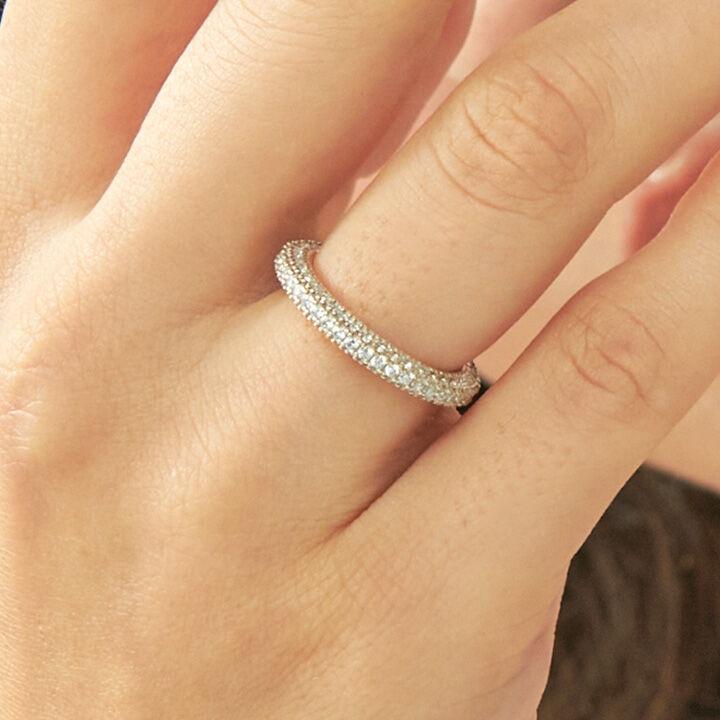 Volume Pave Setting Silver Ring Ir204 [Silver]