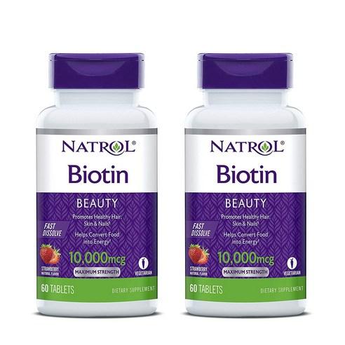 나트롤 비오틴 10000mcg 스트로베리 타블렛, 60정, 2개 - 영양제 | 쿠팡