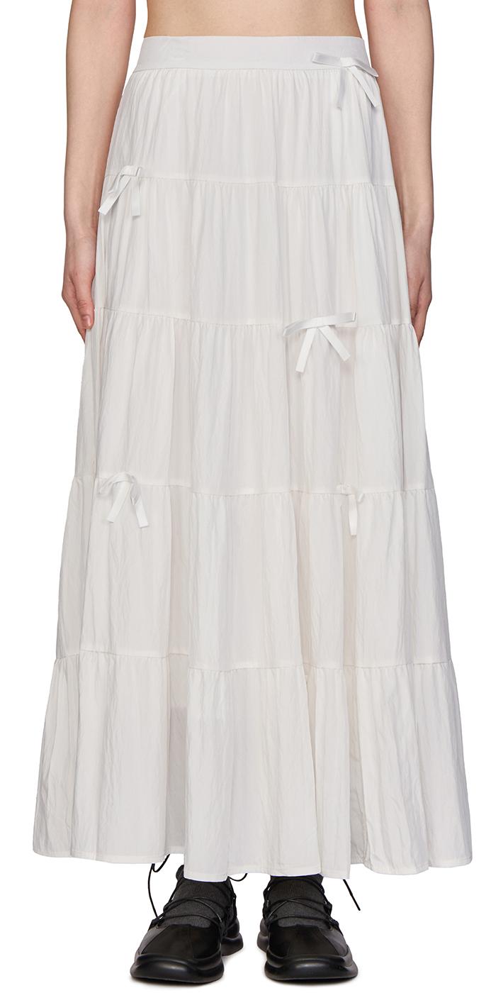 런치 리본 롱 스커트