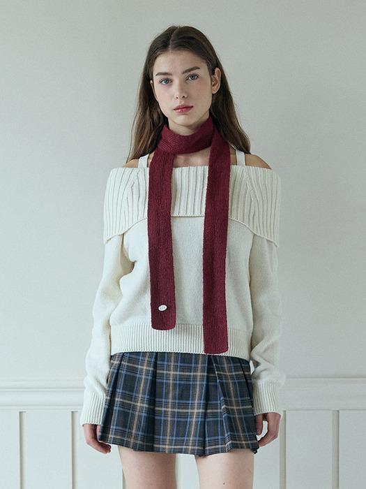 STRAP WOOL OFF SHOULDER KNIT_IVORY