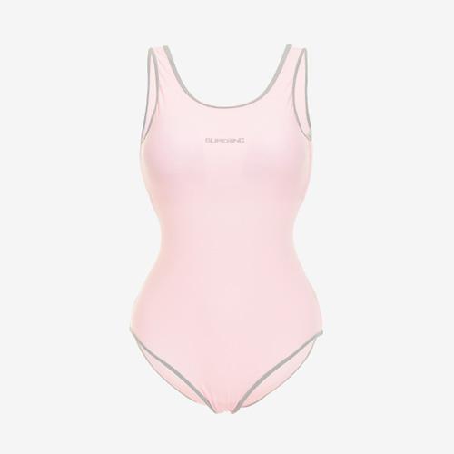 W 코어 원피스 수영복 핑크