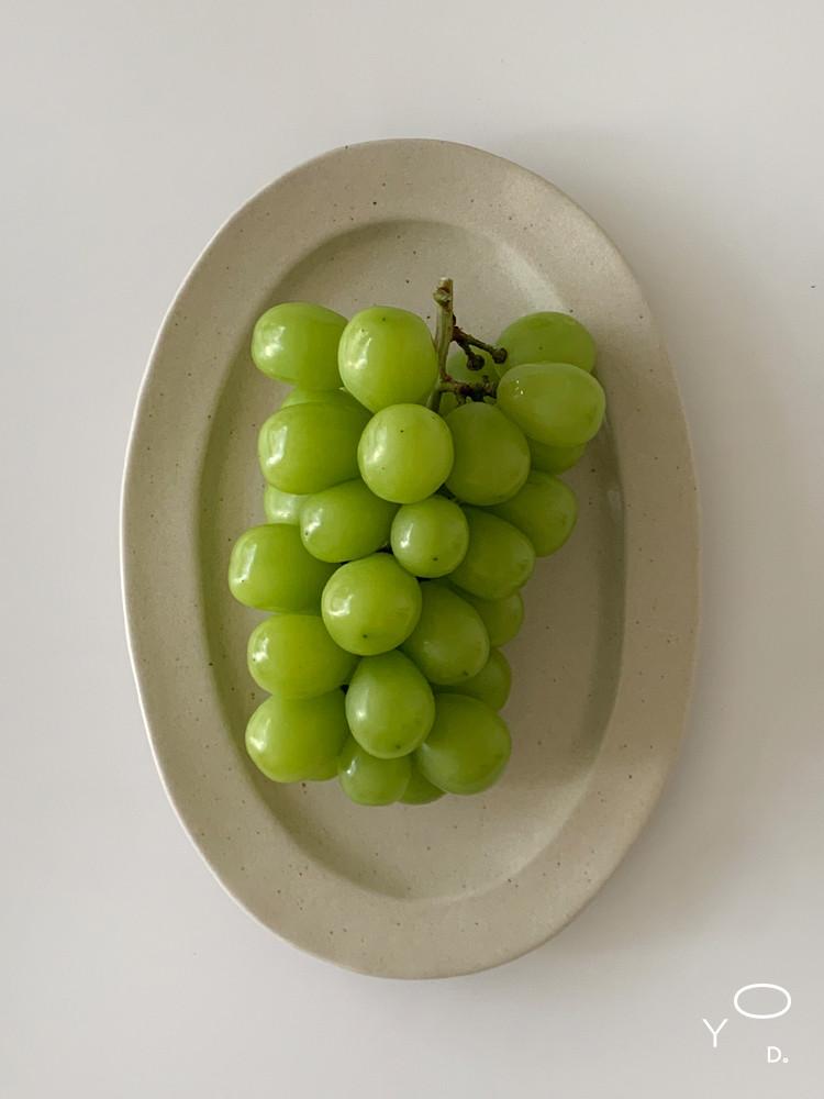 (아워영데이즈) 베이지 타원 플레이트