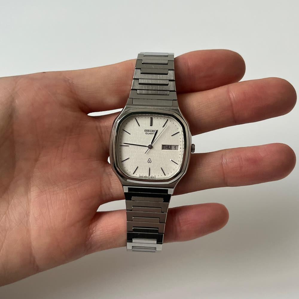 [중고] SEIKO - 80s stripe white square quartz