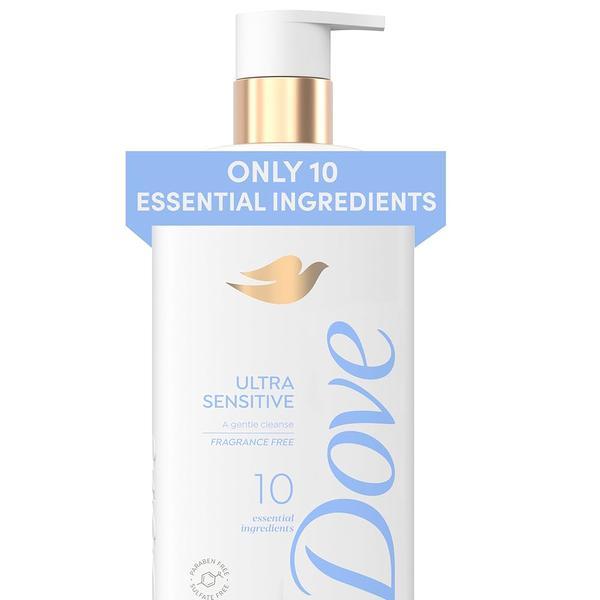 Dove 세럼 바디 워시 울트라 젠틀 하이드레이팅 클렌징, 10가지 필수 성분만 포함, 500ml(18.5온스)