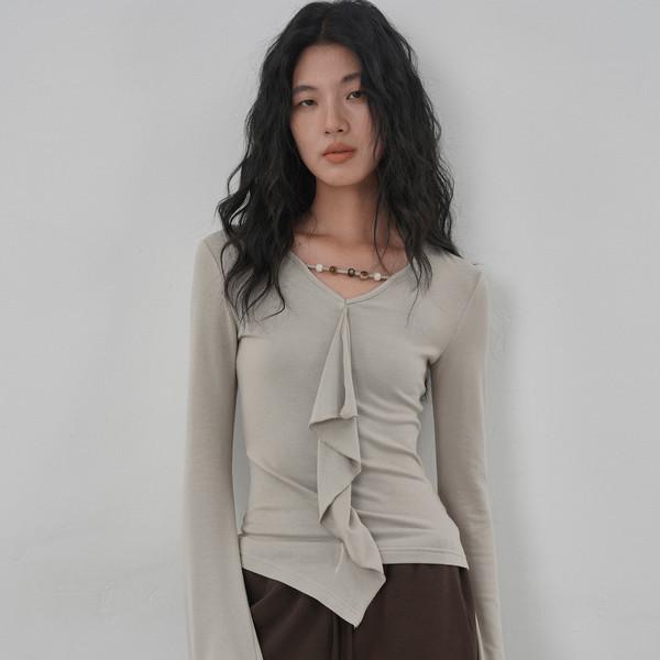 Beaded Ruffle Wave T-shirt