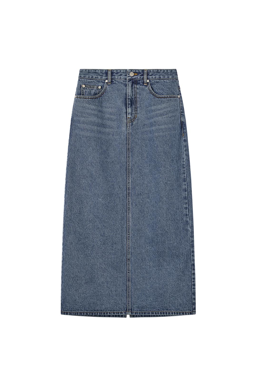 DENIM MAXI SKIRT - BLUE