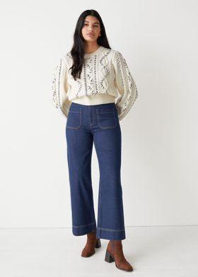 플레어 패치 포켓 진