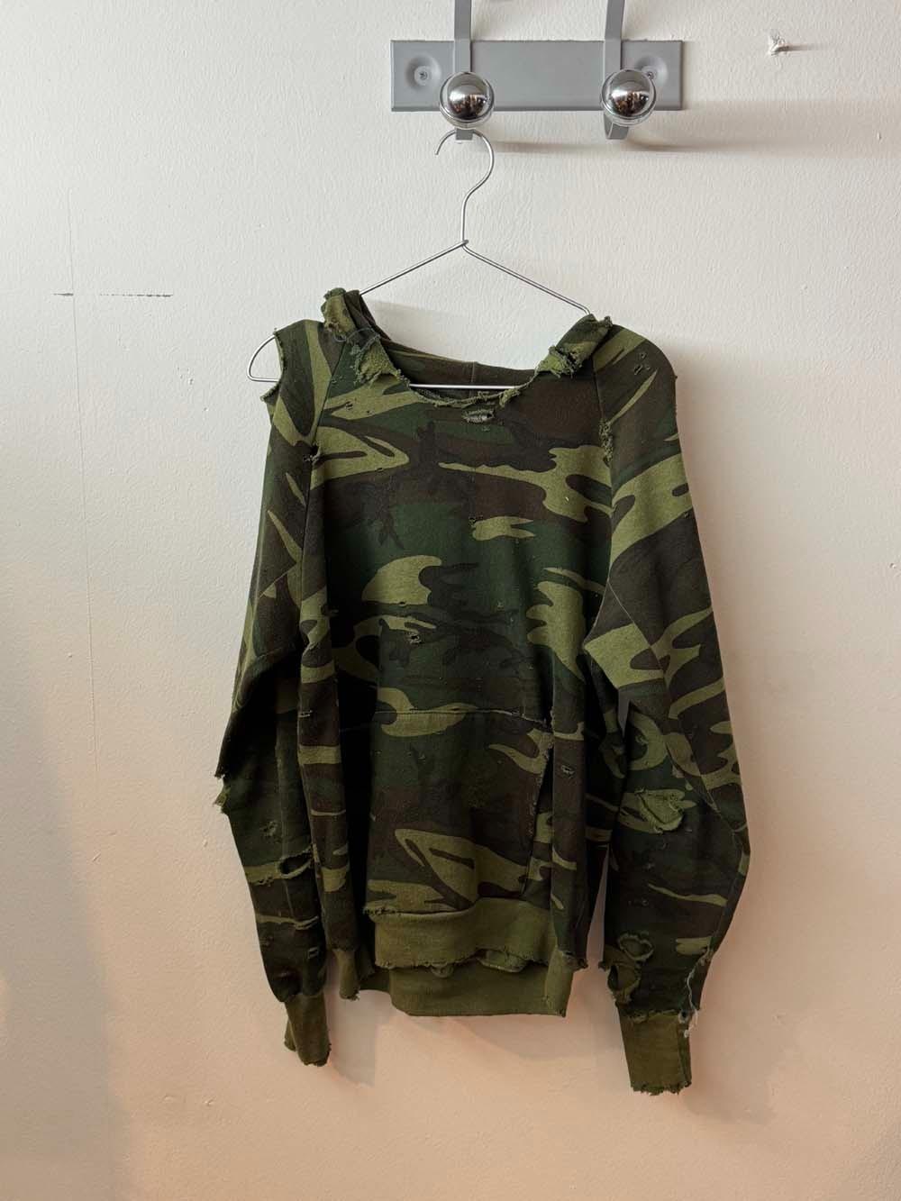 70's Heathknit Camo Raglan Hoodie