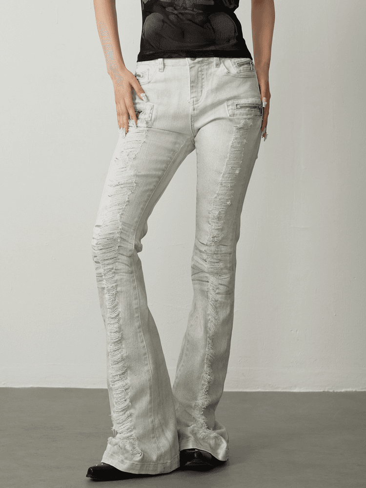 TOOOLAZY White trendy flare jeans