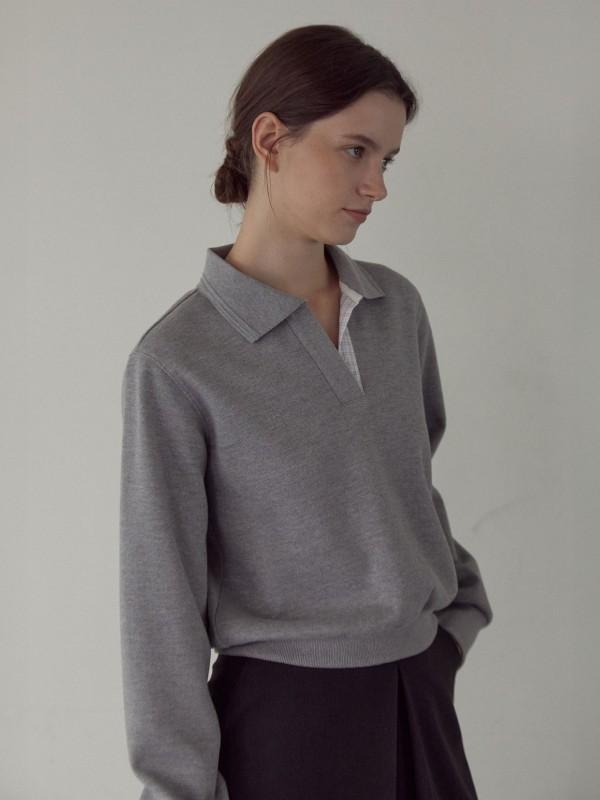 Pique Sweatshirt (melange grey)