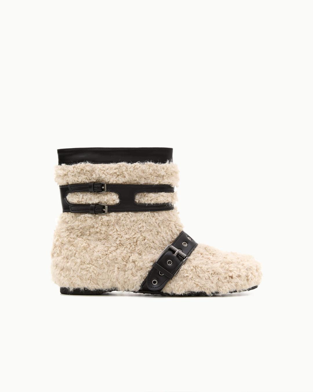 Teddy Buckle Boots / Ivory