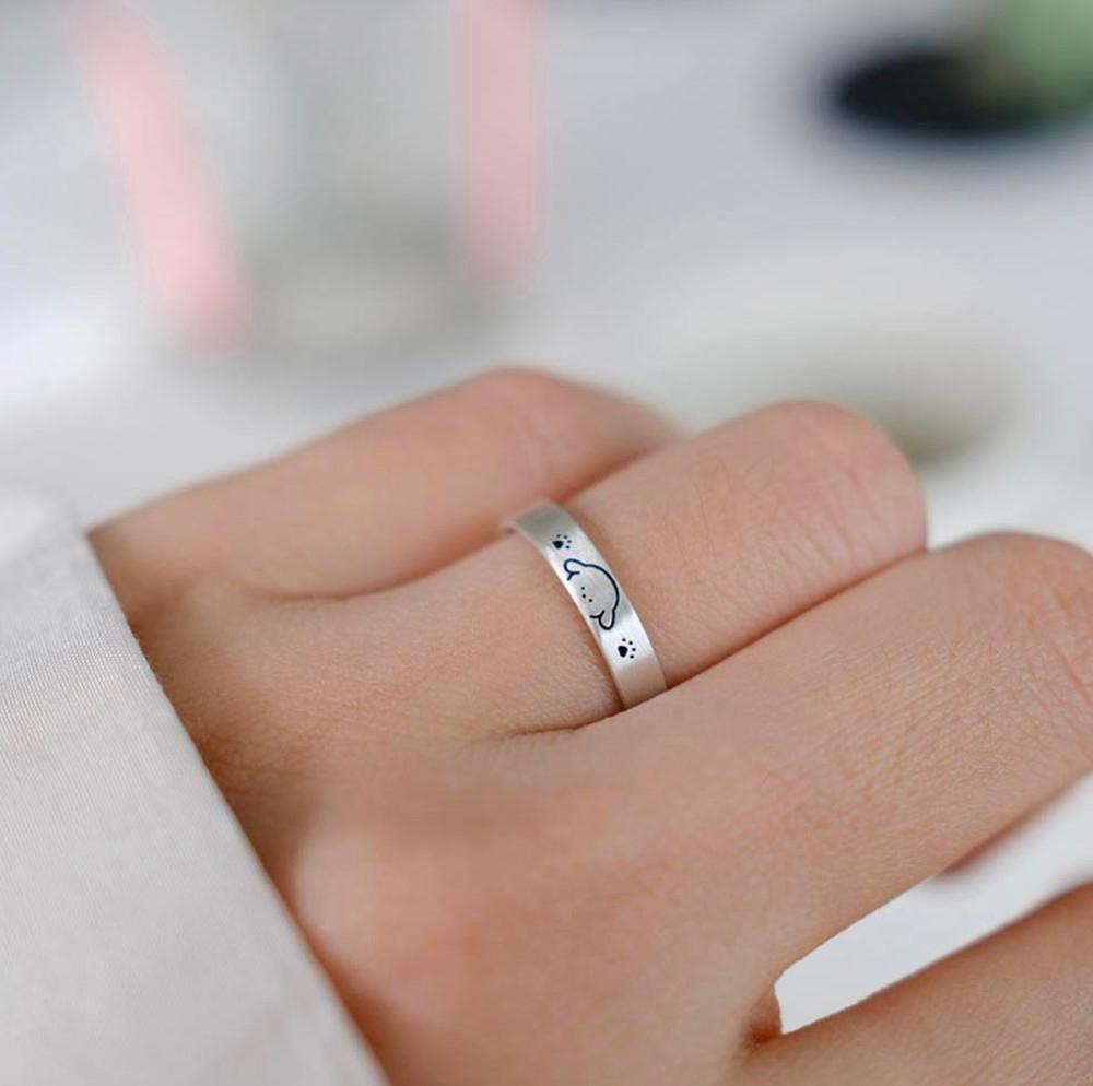 [silver925] 베러프레젠트 유기견 유기묘 후원 발자국 반지 / 베프 기부 우정 커플링 애끼