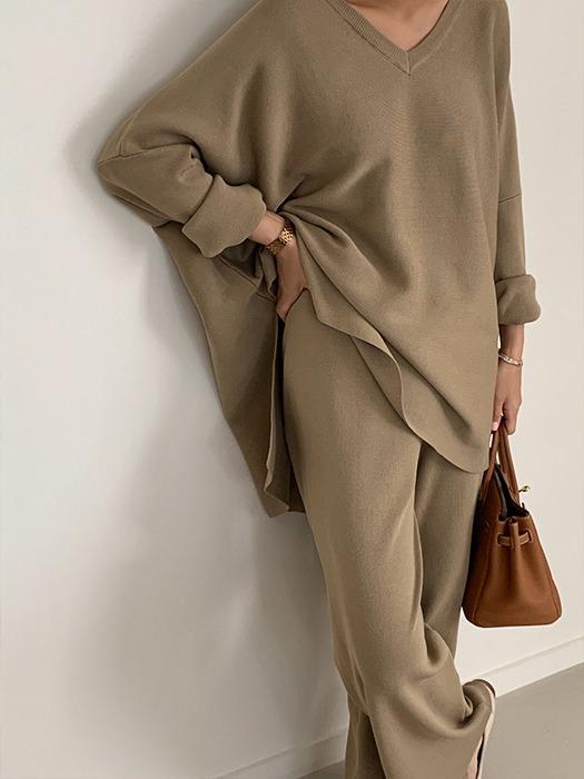 베러 브이넥 투피스 세트