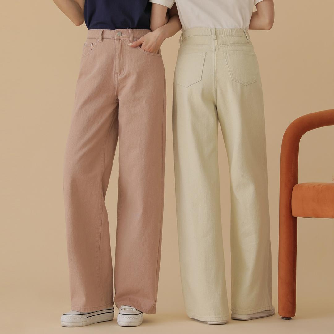 2TYPE 컬러링와이드 코튼팬츠