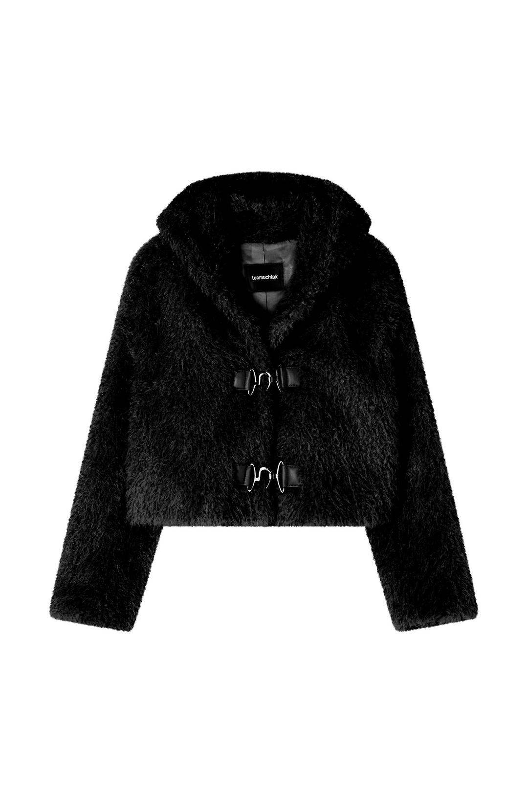 FAUX FUR CROPPED JACKET (BLACK)