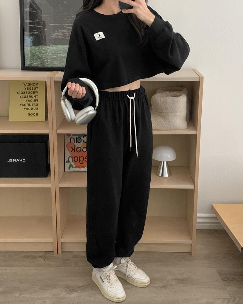 나이키 여성 조던 패치로고 크롭 긴팔티 2컬러