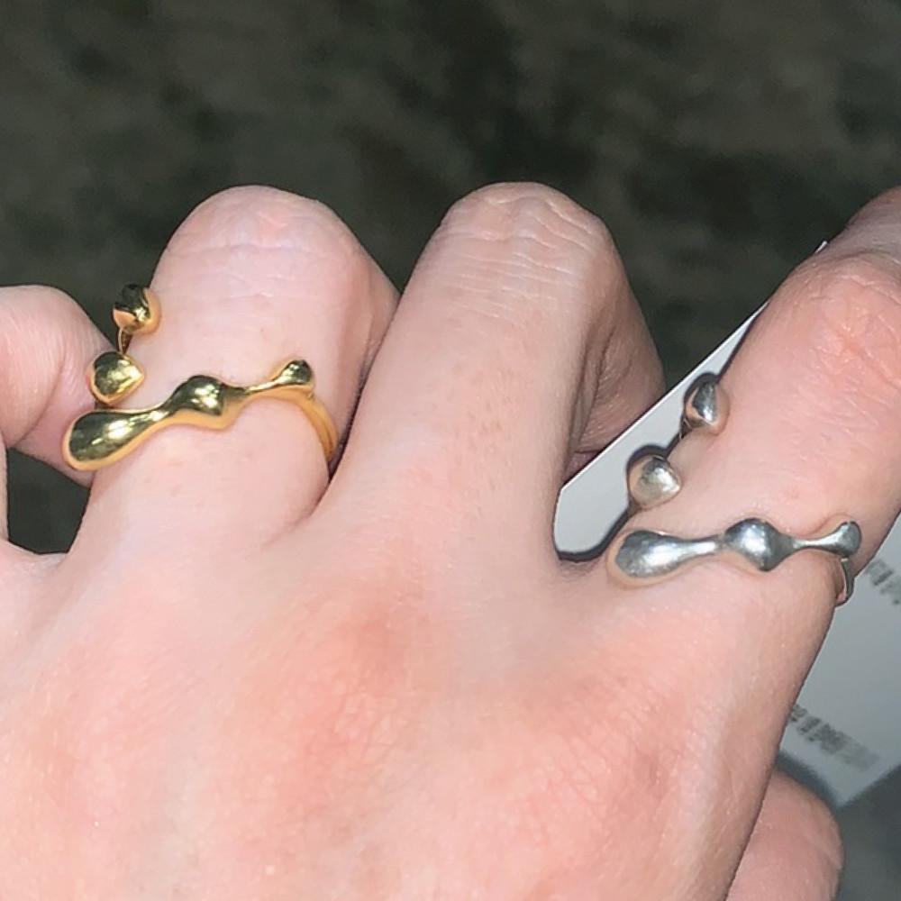 넝쿨 내추럴 포인트 볼드한 실버925 순은 패션 반지 2컬러 사이즈조절