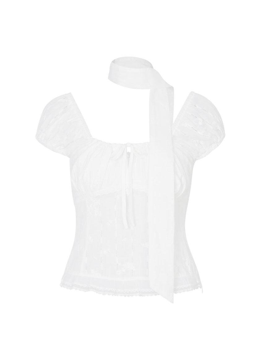 [2차] Grove Puff Blouse (Scarf Set / White)