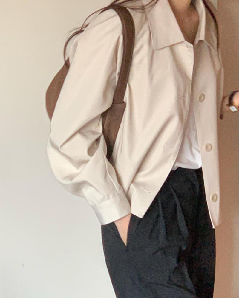 버베인 디어 코튼 숏 트렌치 자켓 봄 캐주얼 (2컬러)