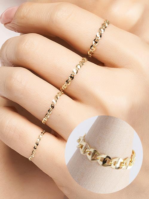 14k 18k 플랫 체인 반지