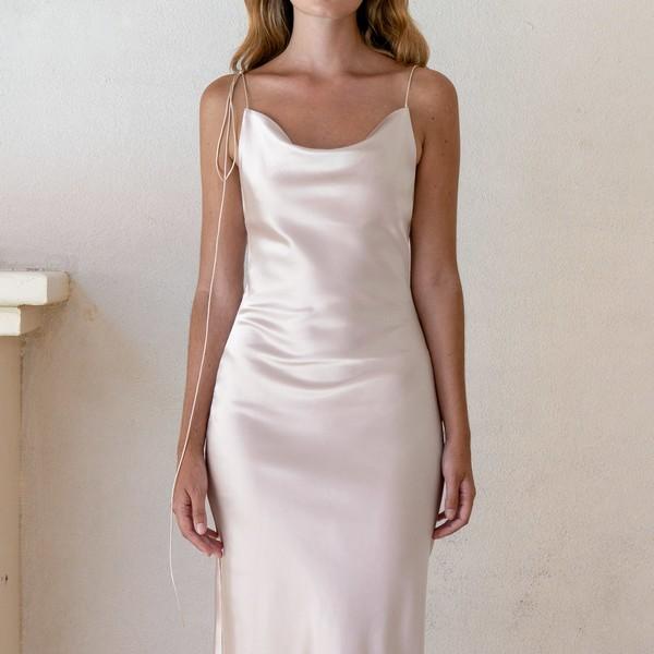 Kristen Gold Satin Slip Dress