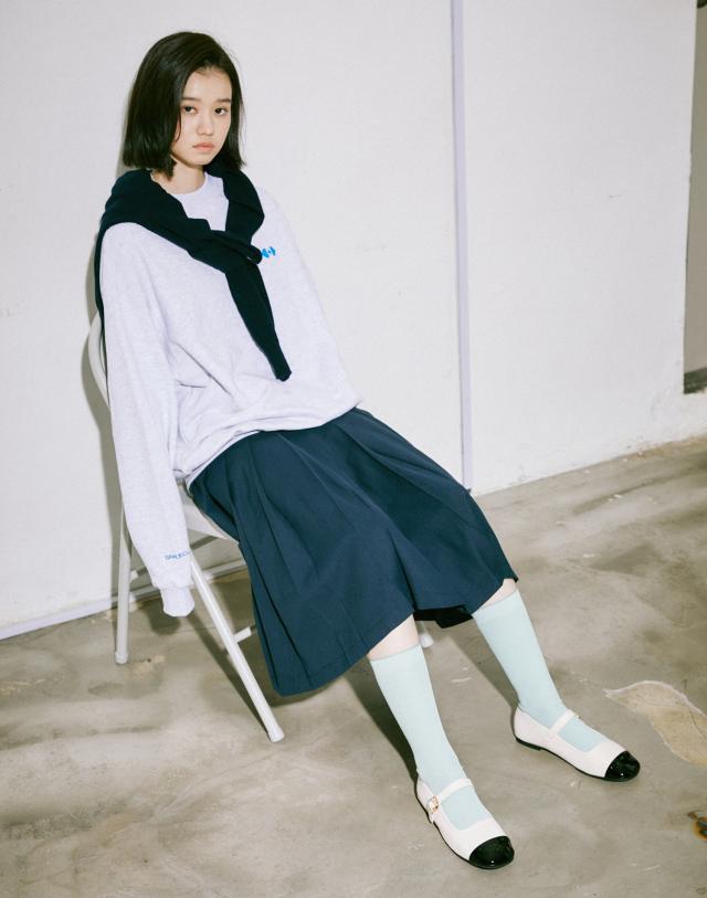 [핼리] 크림 컬러배색 메리제인 플랫슈즈 (굽높이 : 1 cm/볼넓이 : 8.3 cm)