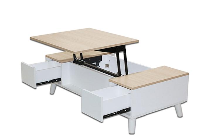 로벨리 2서랍 거실 수납 리프트 테이블 1100