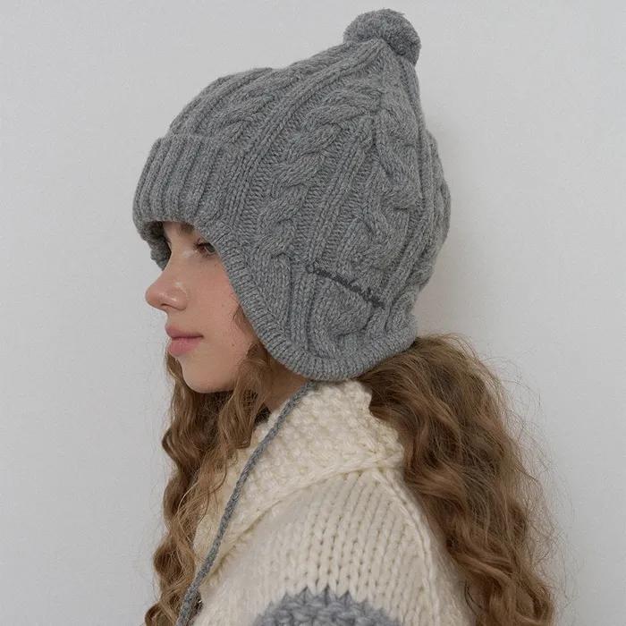 [3rd] Knit Cable Tropper Hat - 2Color