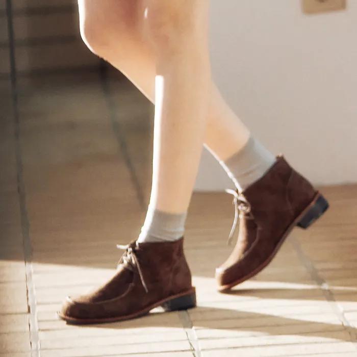 2Colors_핸드메이드 스웨이드 앵클 슈즈 I KM183