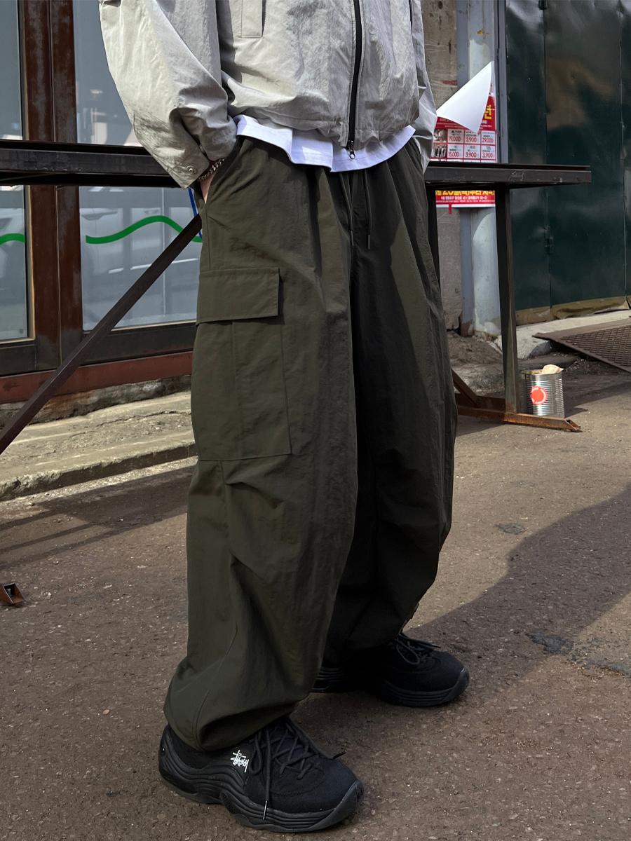 Nylon Cozy Cargo Pants (3color)