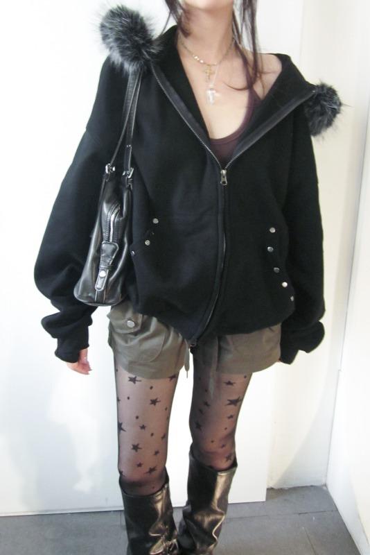 기모* racoon hoody zip-up