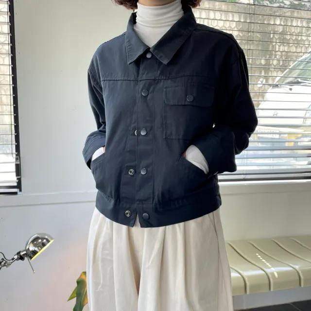 [아메카지/간절기아우터] 카라 면 버튼 지켓