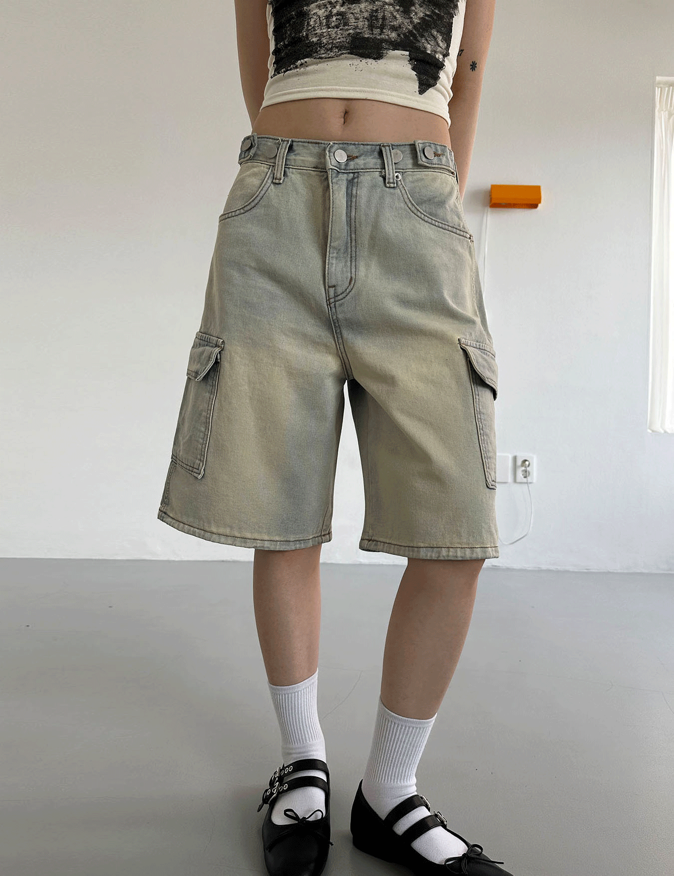 이너뮤트 ice bermuda denim (1color)