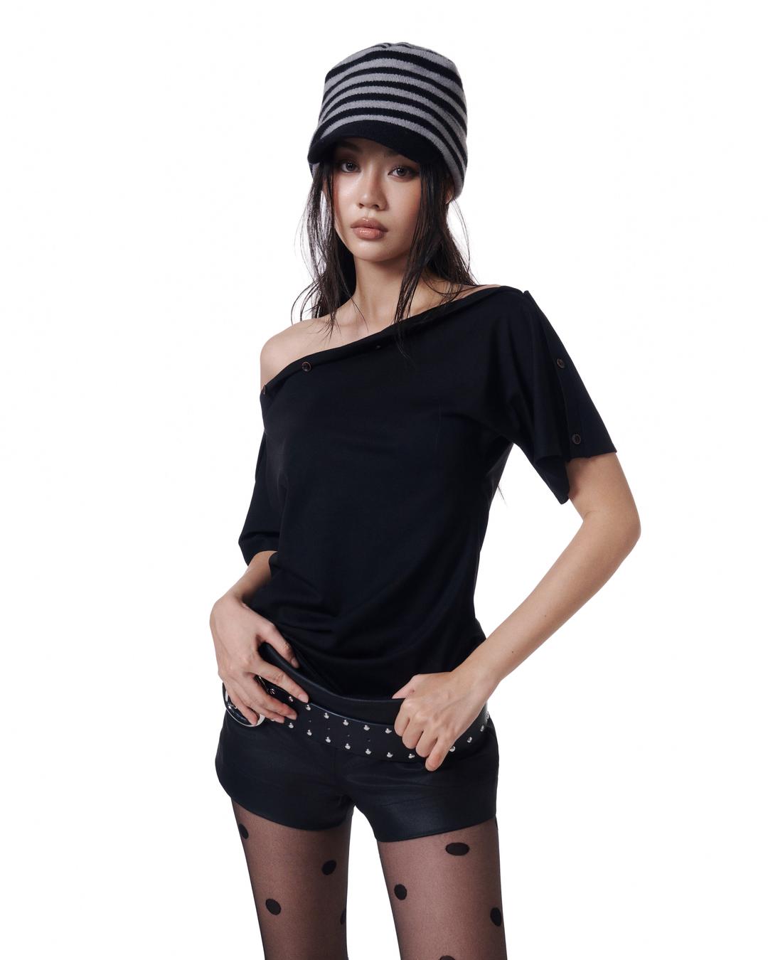Muse Button Top (Black) – Plop Apparels