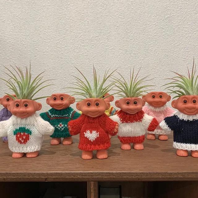 [당일발송] 트롤화분 이오난사 귀여운 미니 사무실 식물 트롤이오난사 식물 키우기 공기정화 데스크테리어 소품 선물추천