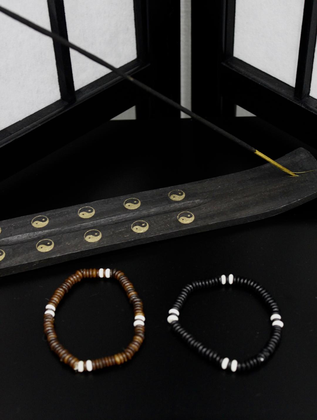 淸風明月 Ethnic bracelet (black,brown)