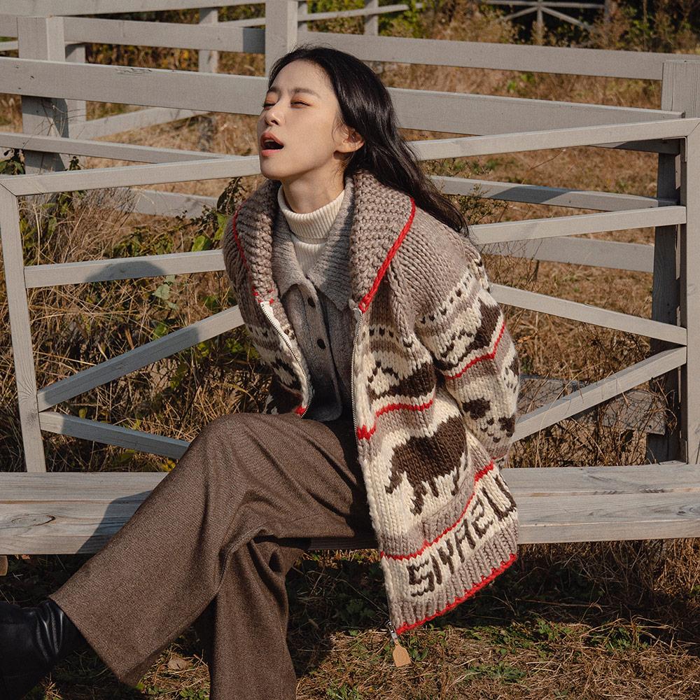 SIOT4057 cowichan handmade sweater_Brown