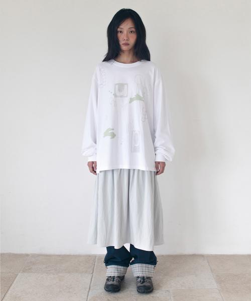 FLARE RIB SKIRT (GREY)