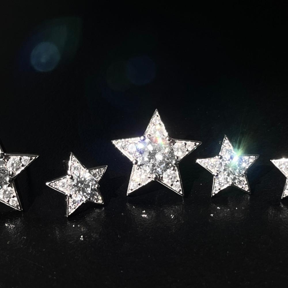[위프레리] 실버 5A 스타 라인 귀걸이, Silver 5A Star Line Earrings