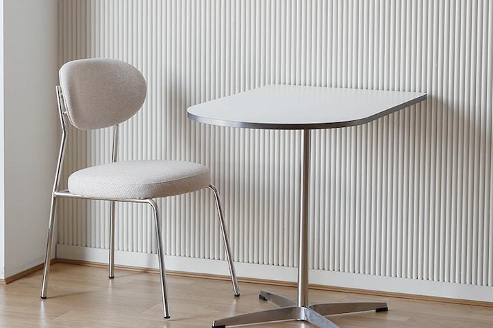 반타원 실버엣지 HPL 카페 테이블 800