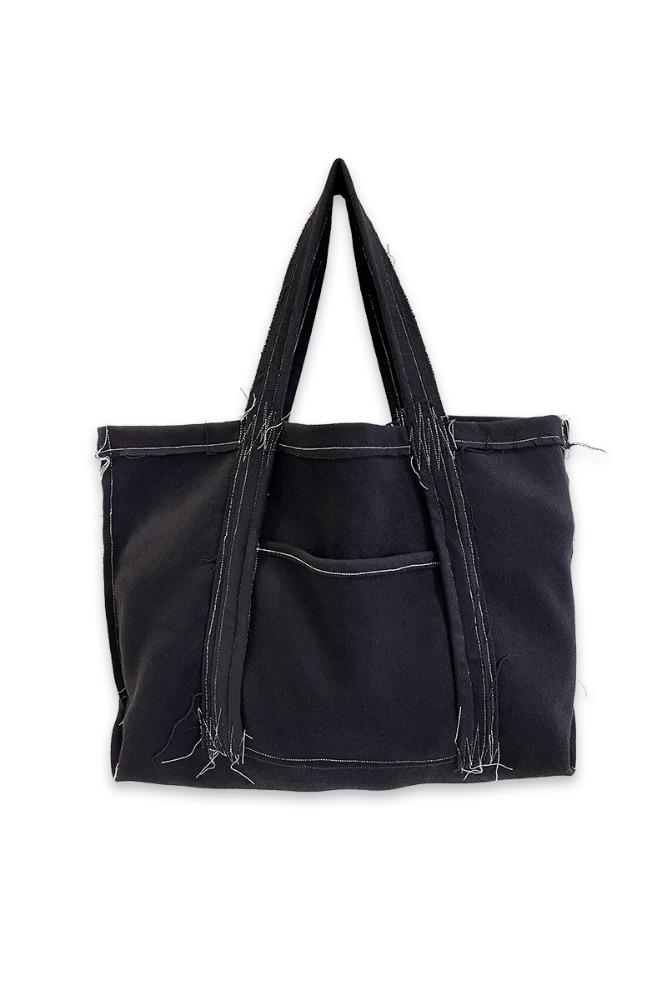 [nought] O Logo Drawing  Stitch Bag / Black