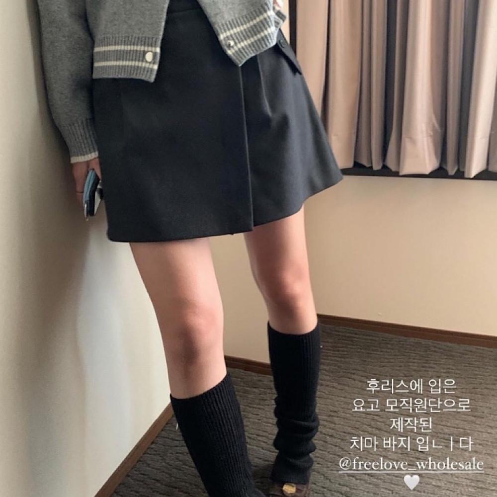 (네이비당일) 프리러브 모직 스커트 울 치마바지 겨울 숏